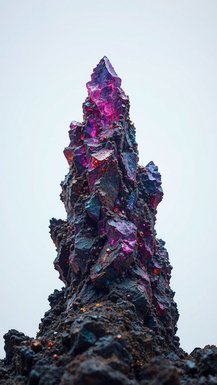 Crystals of bismuth under