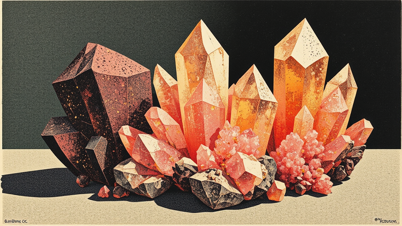 Bismuth crystal formations in