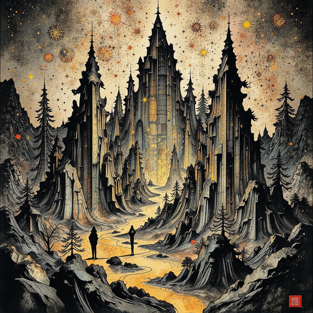 Bismuth crystal formations in