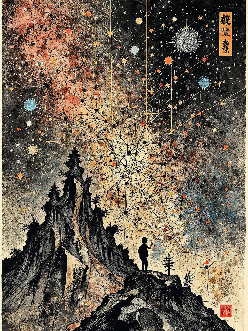 Bismuth crystal formations in