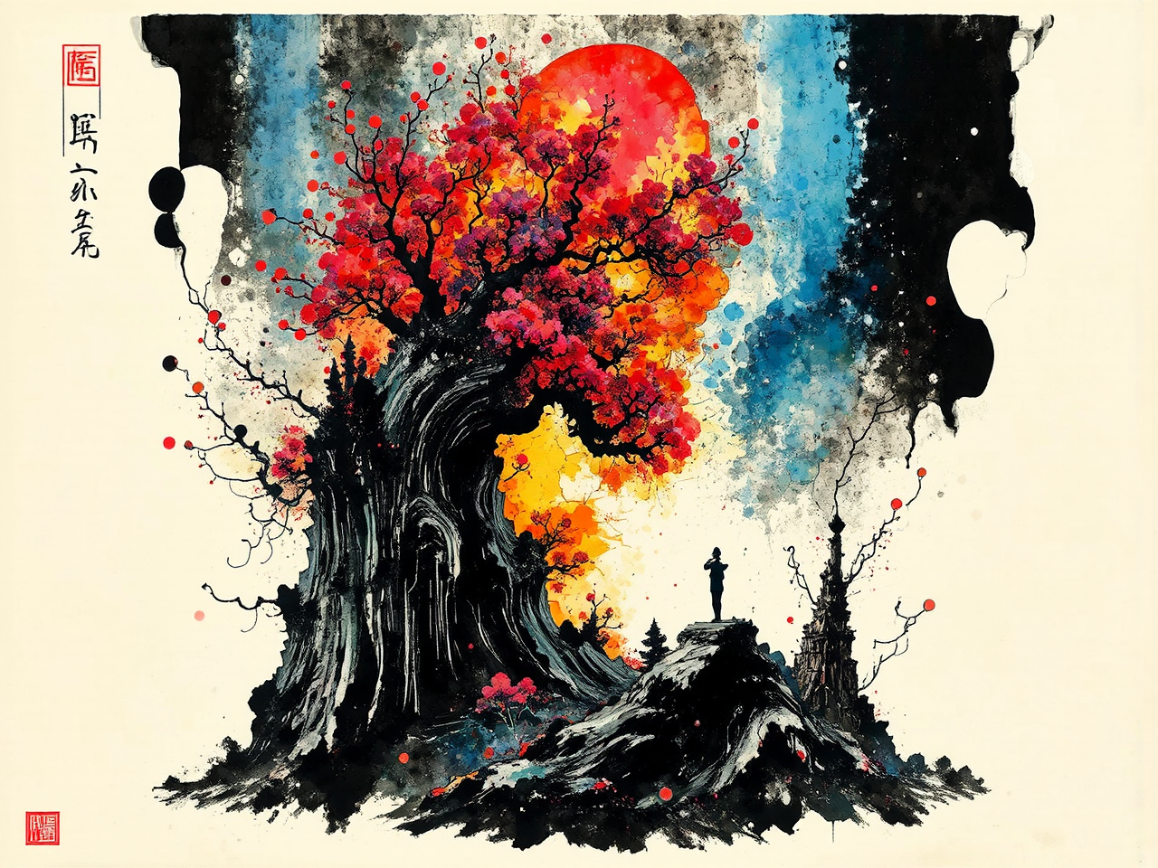 Ink and geometric, 3D