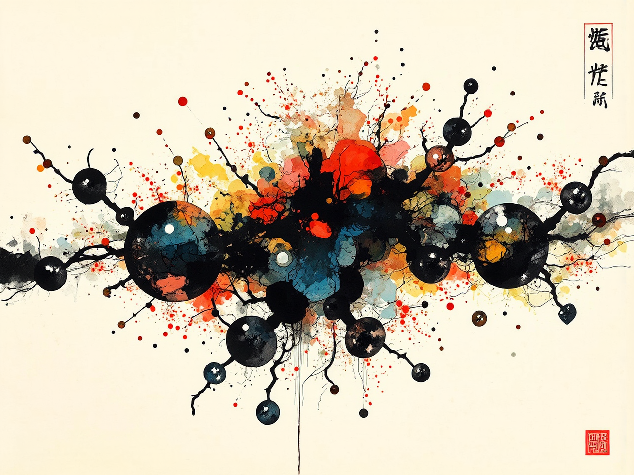 Vibrant ink and wash