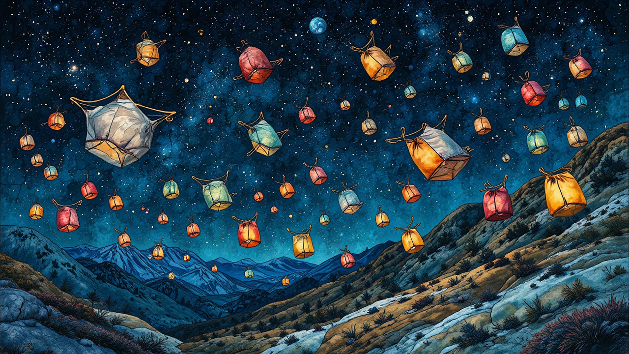 Watercolor illustration of flying