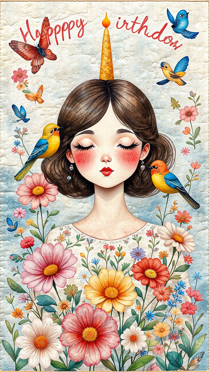 Watercolor illustration of birthday