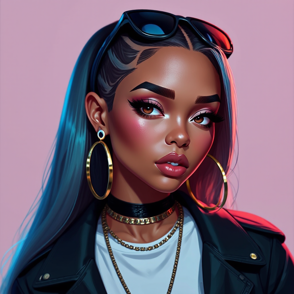 Female rapper in vector