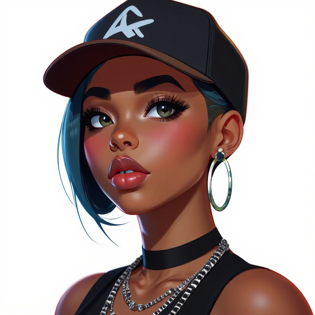 Female rapper in vector