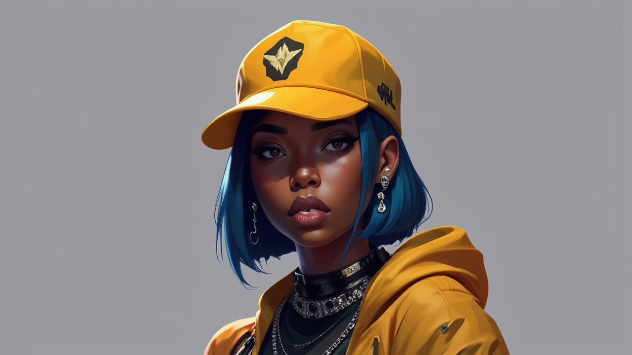 Female rapper in vector