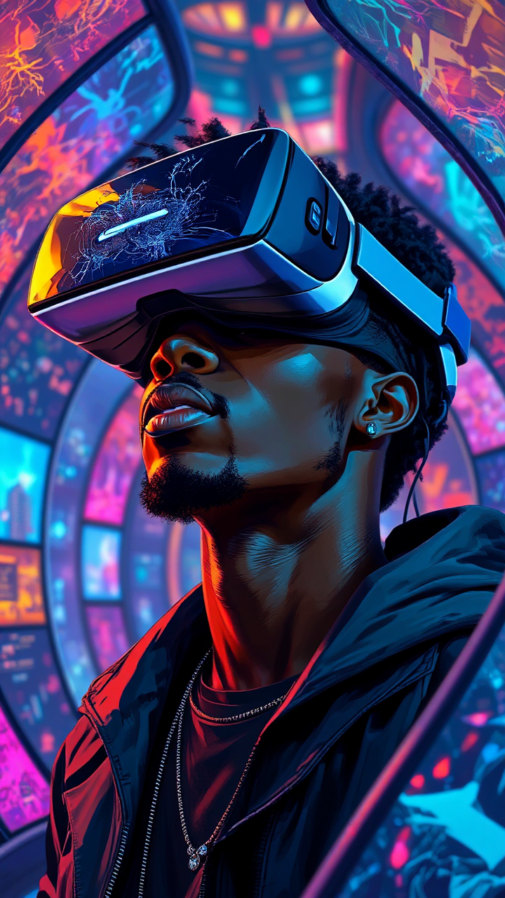 Young man in VR