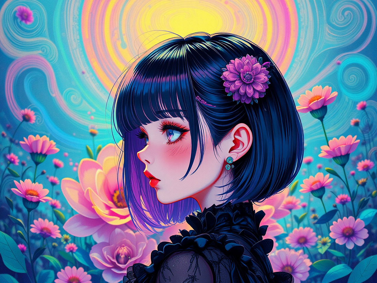 Modern gothic anime girl