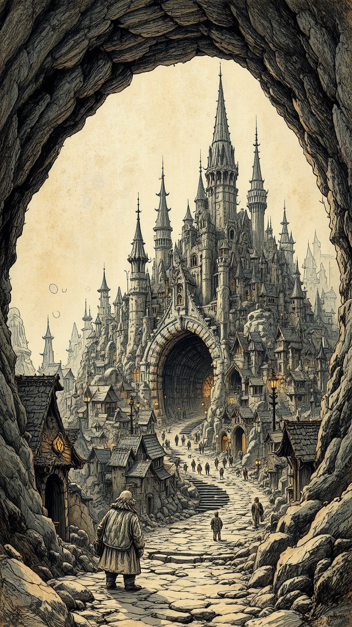 Dwarven tunnel city metropolitan