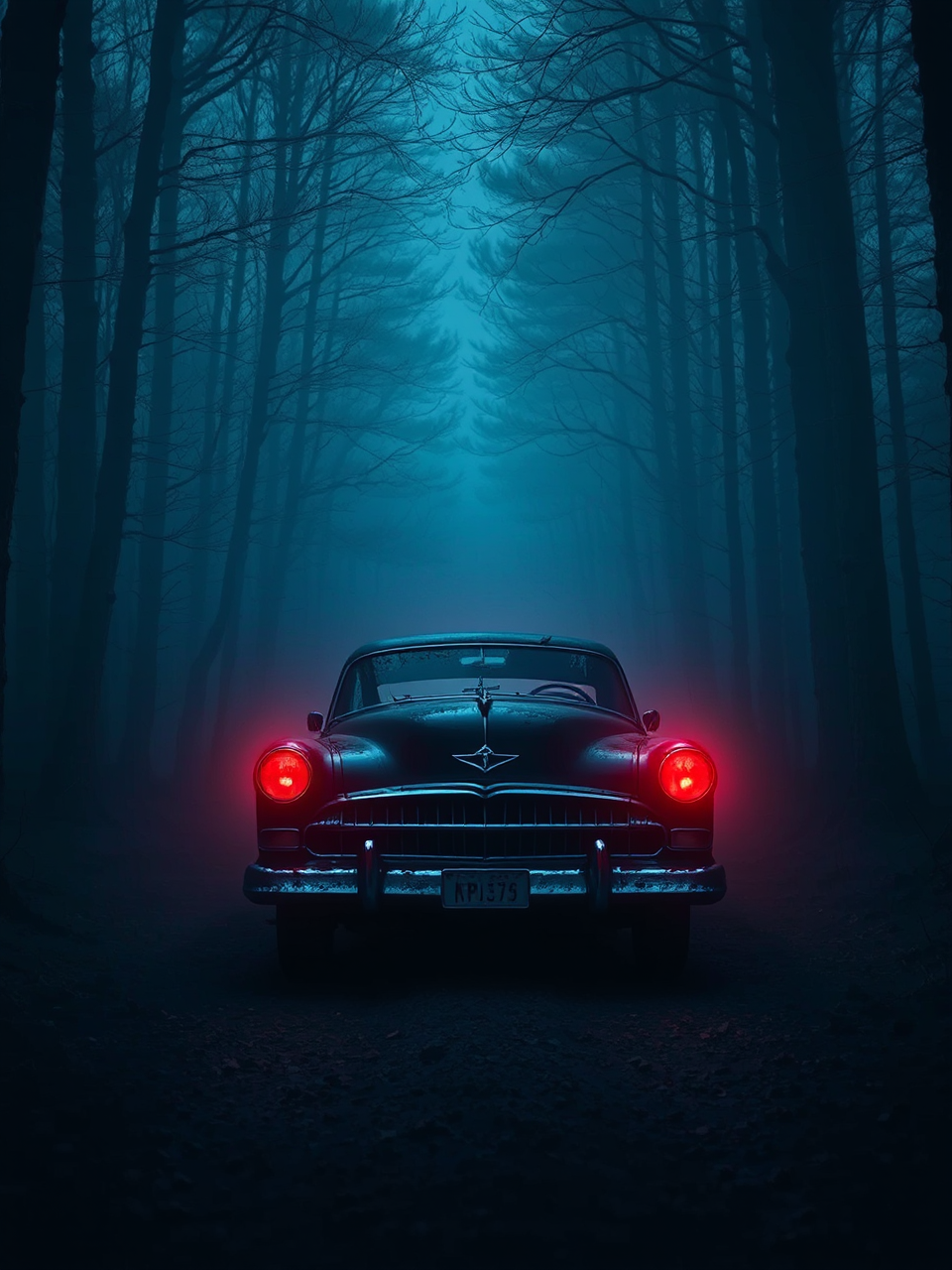 A dark car in