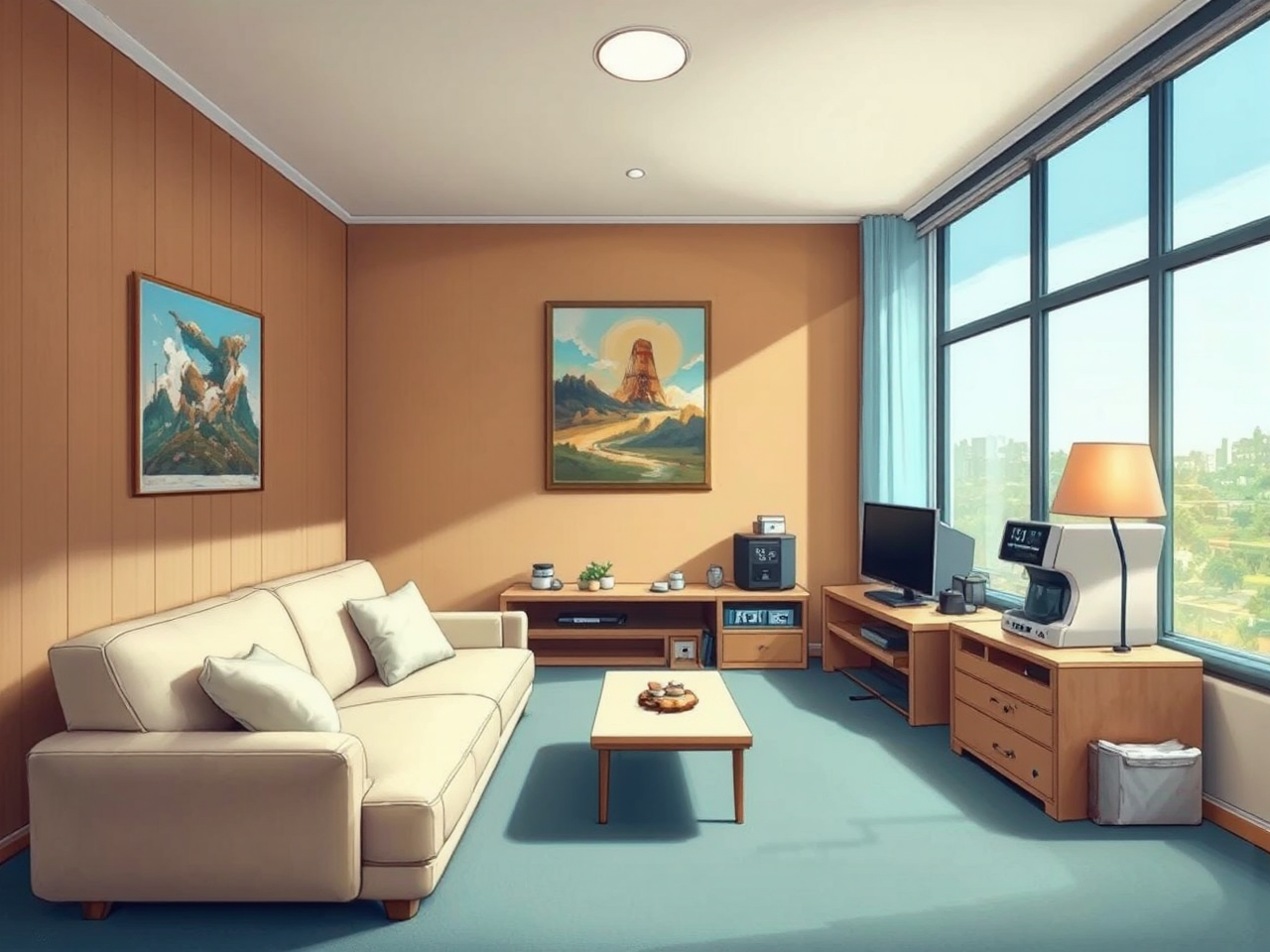 Living room interior digitally