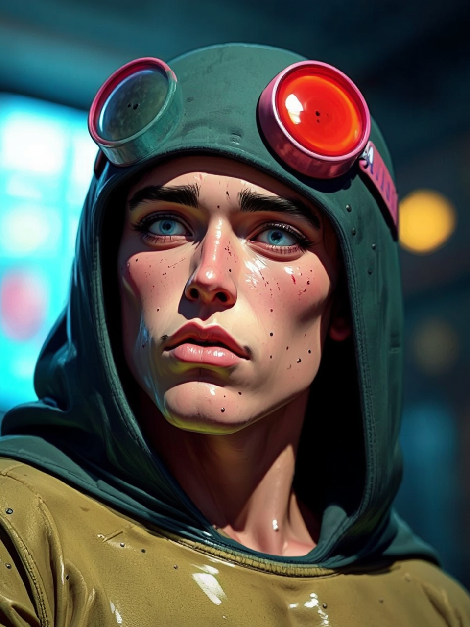 A biopunk character with