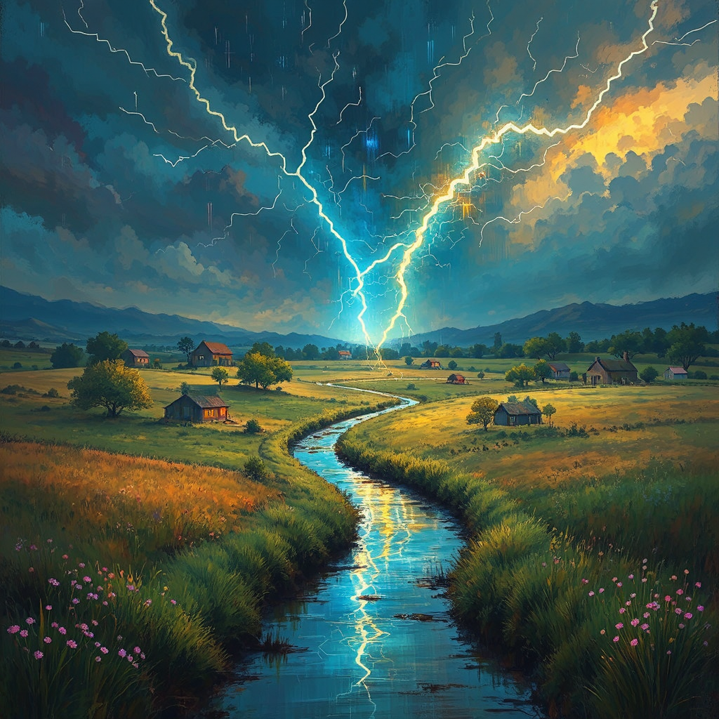 Countryside with a sudden