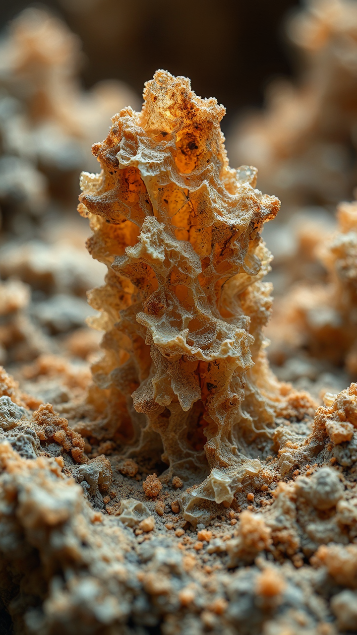 Inky blue fungal growth