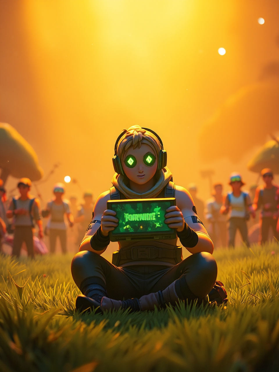 An electronic device playing