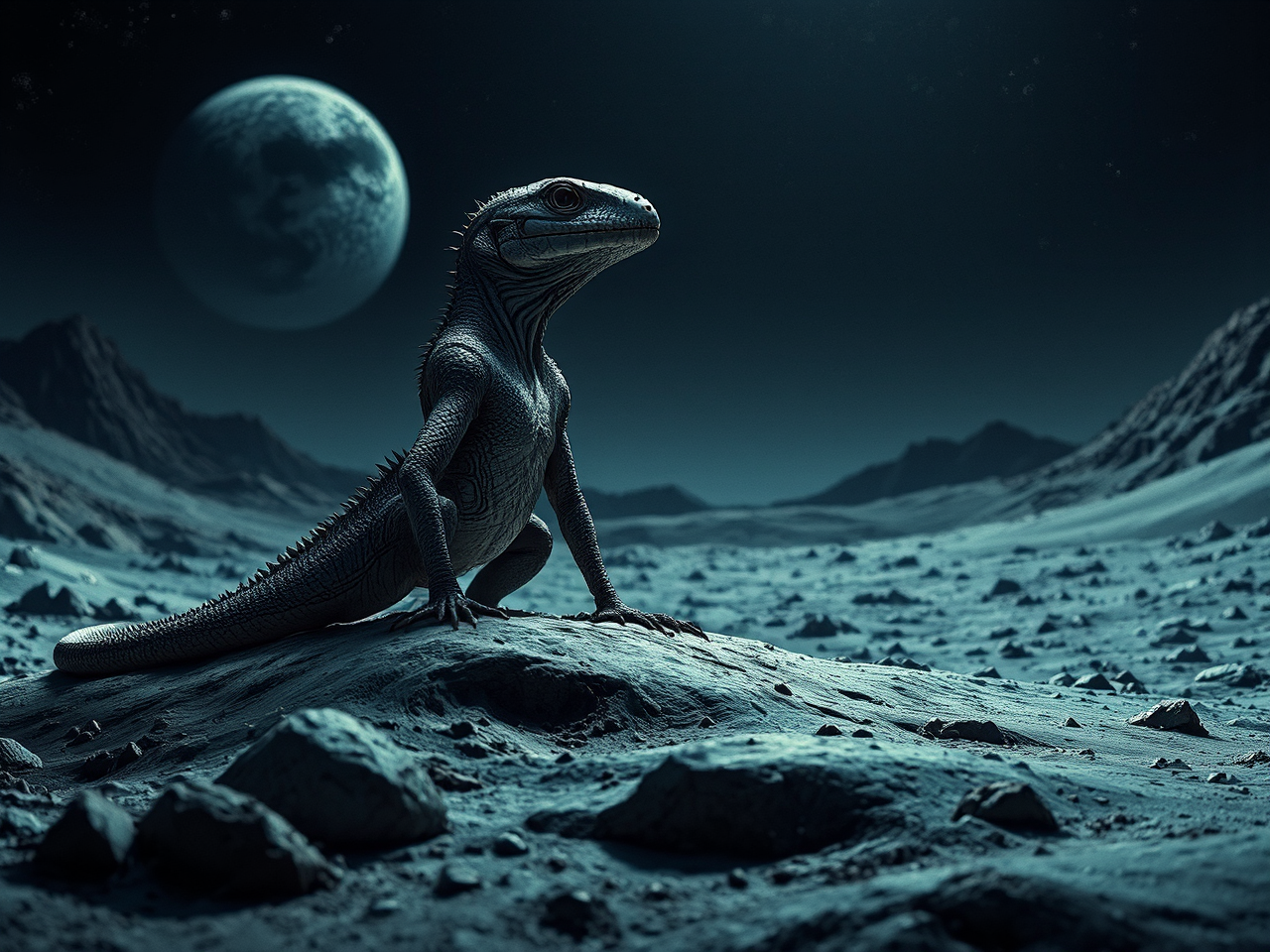 Humanoid lizard on the