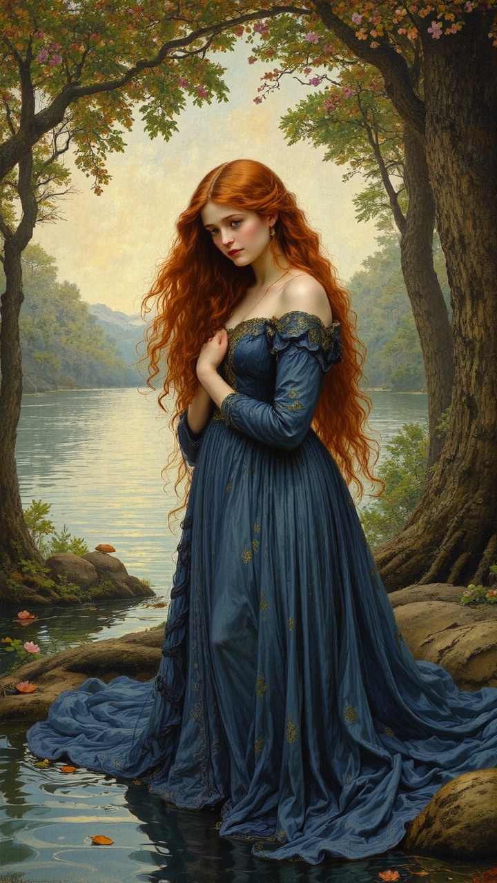 Young woman in flowing