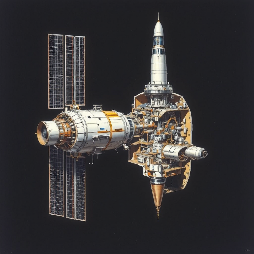 Cutaway illustration of Skylab