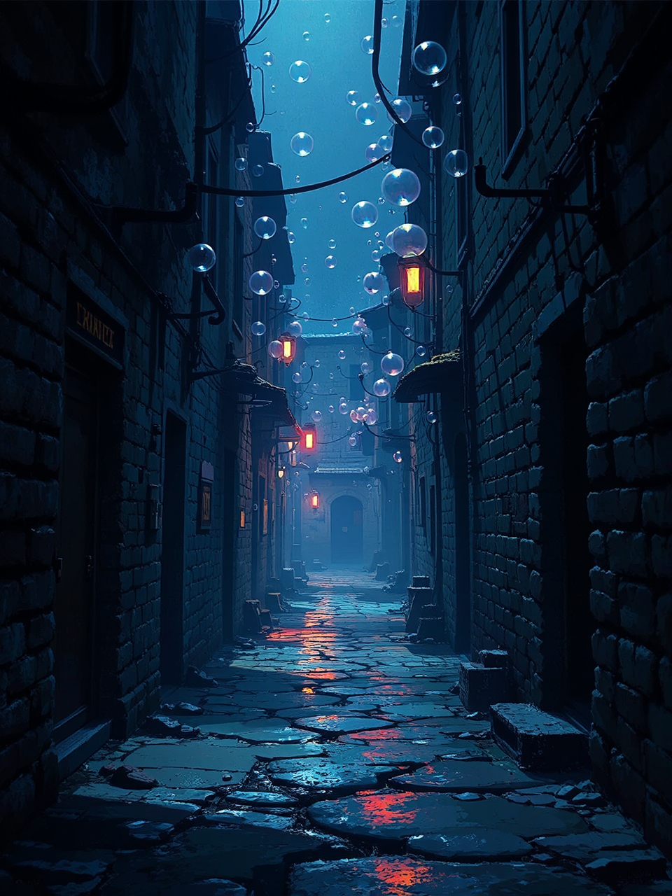 Dark and eerie street