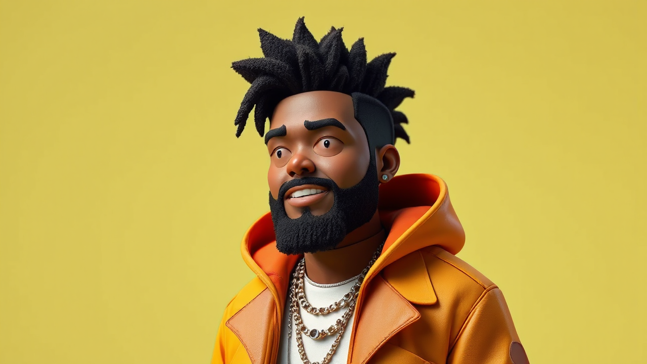 A Weeknd-like 3D character