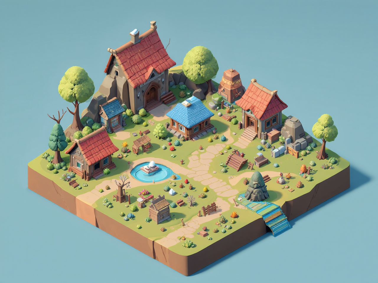 Isometric world with AI-powered