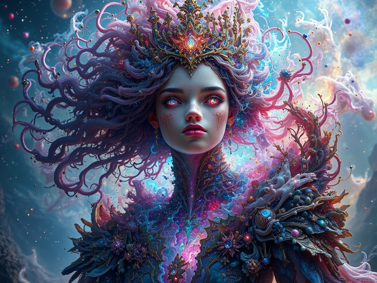 A detailed sci-fi space