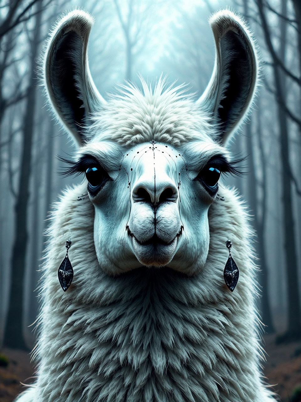 Emo alpaca in dark