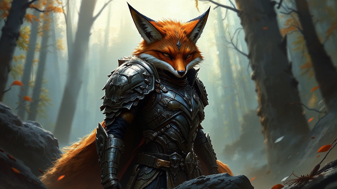 An armored fox in