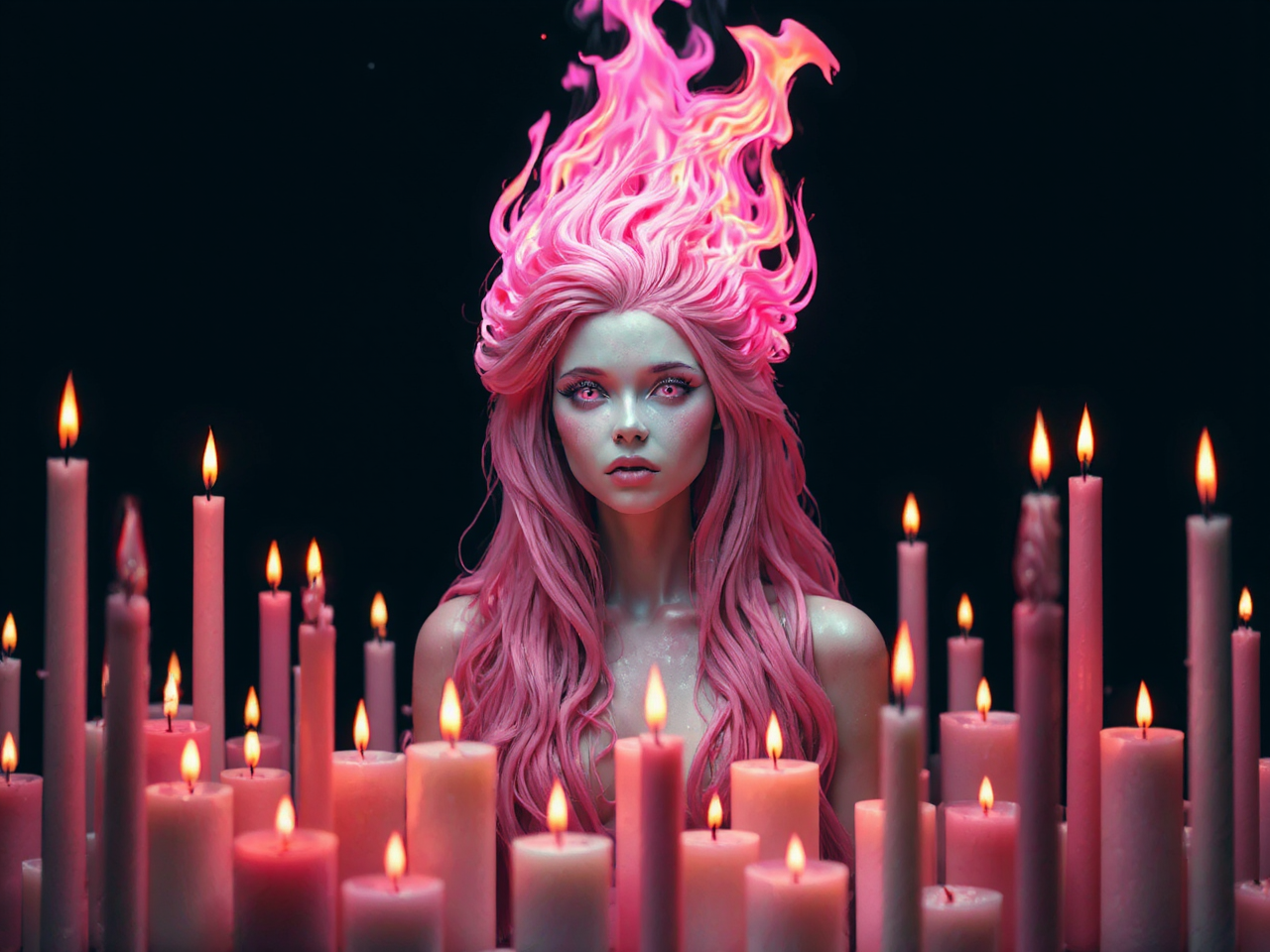 Wax figure surrounded by