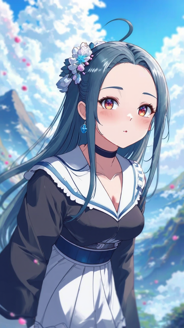 Anime style cityscape at