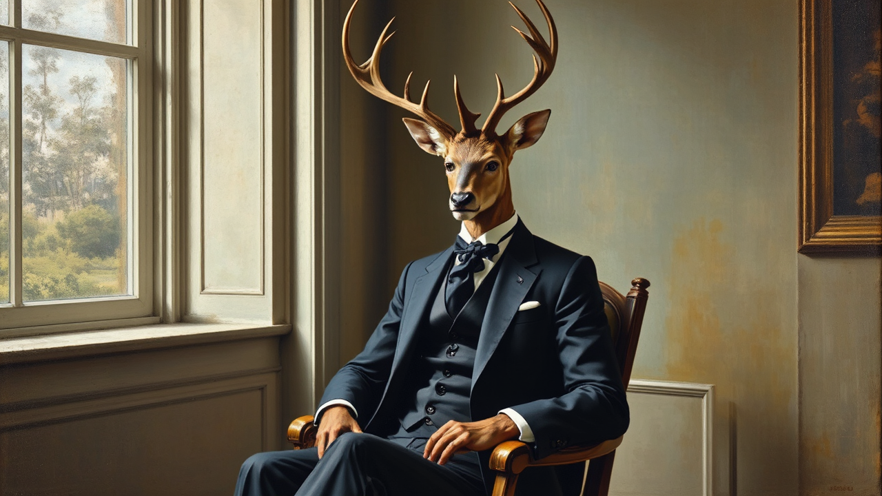 Male deer in formal