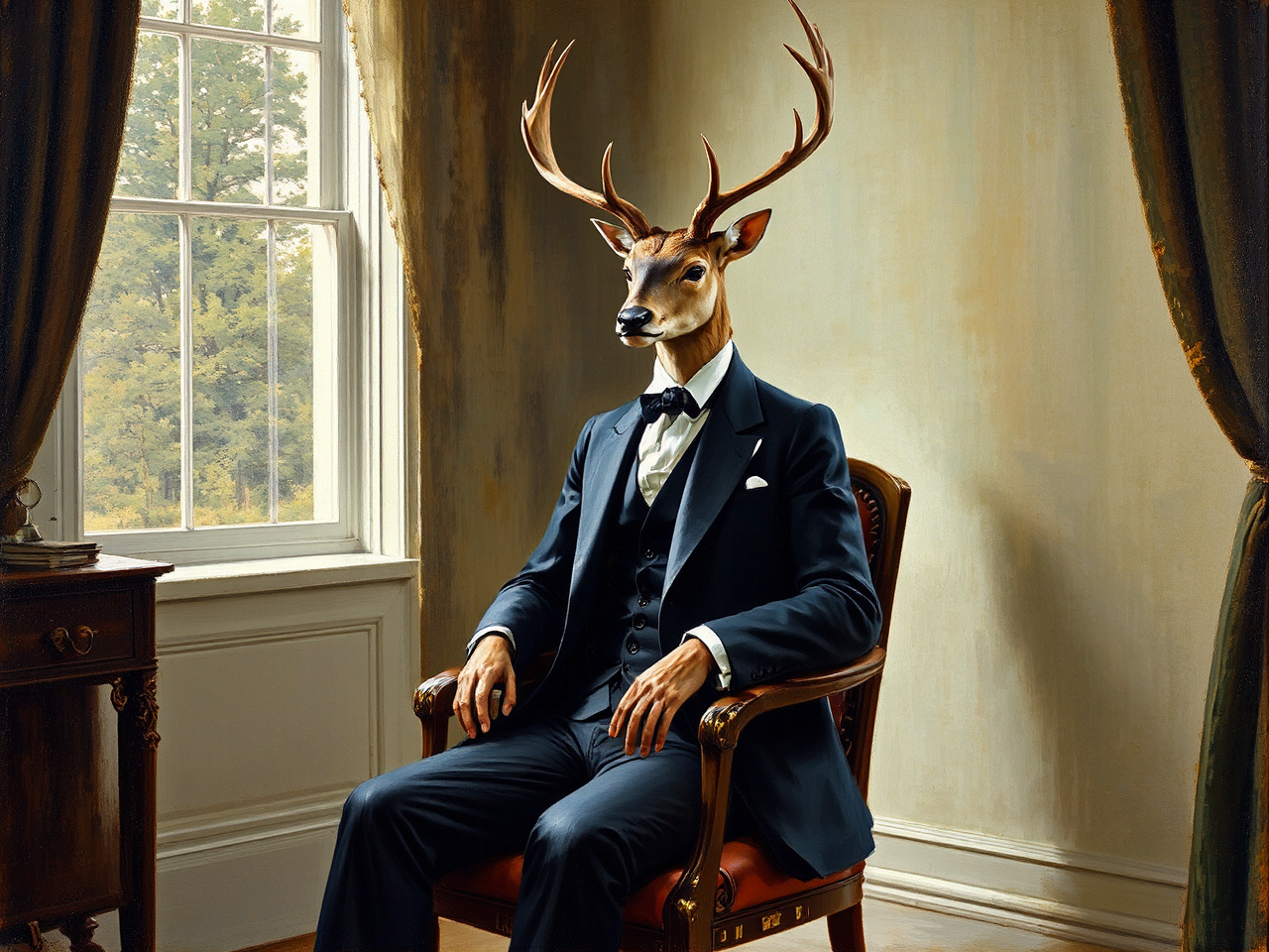 Male deer in formal