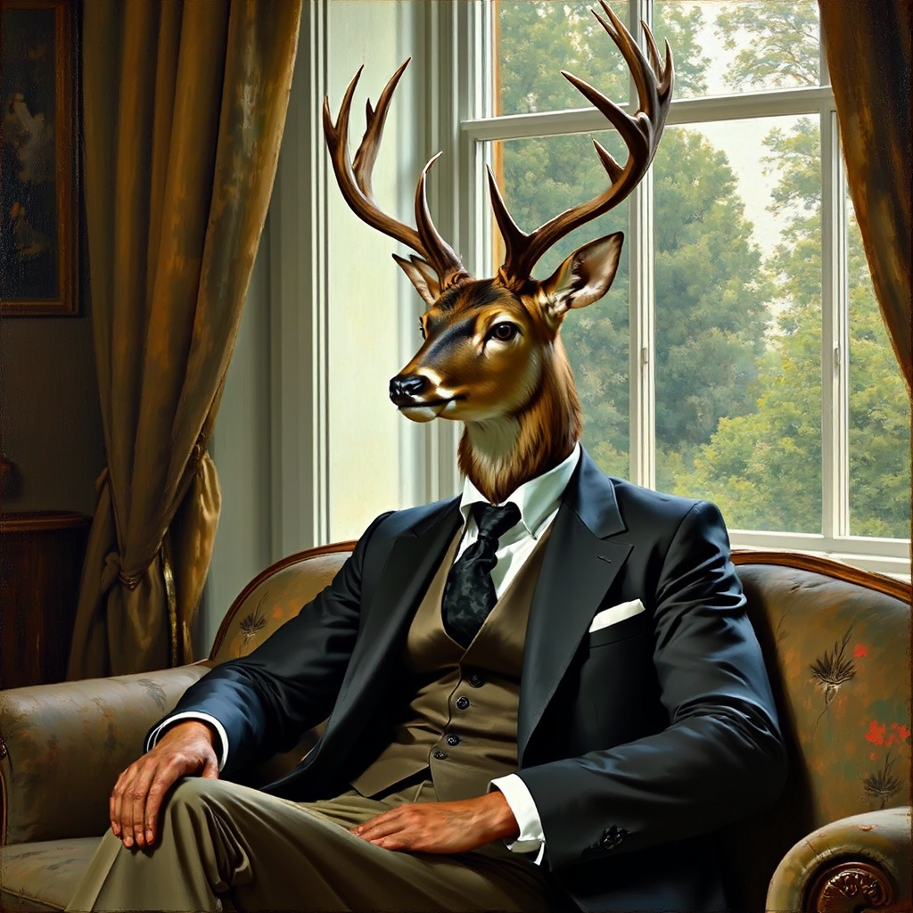 A man dressed deer