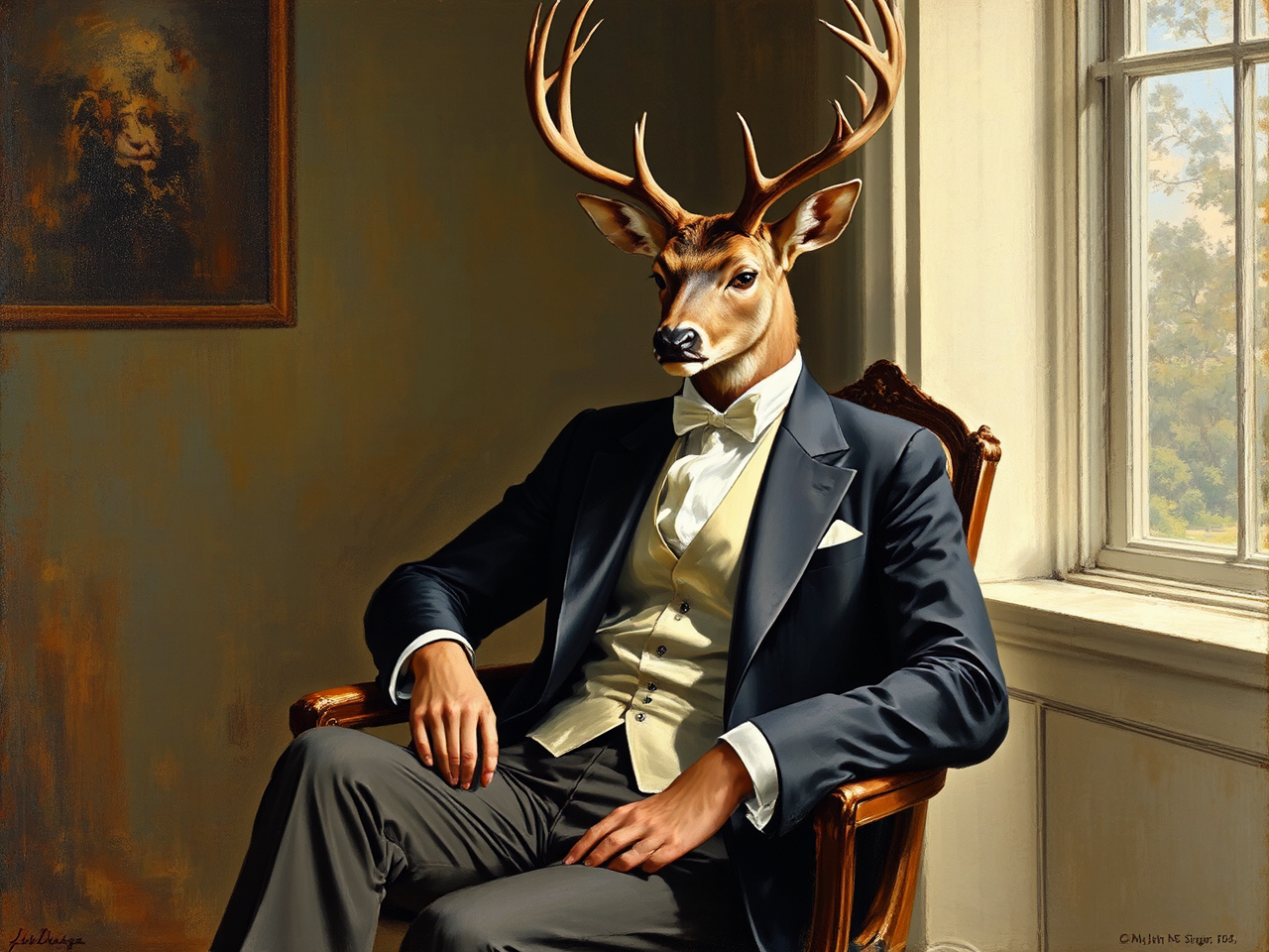 Male deer in formal