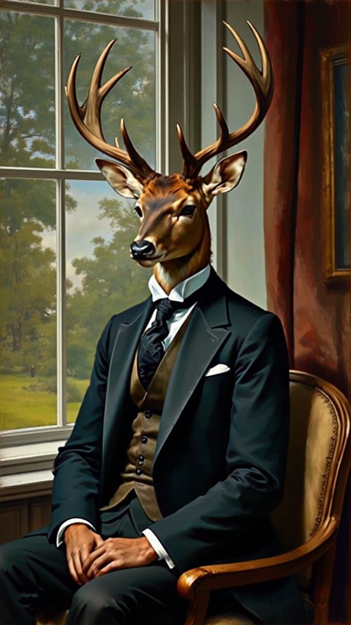 A buck in suit