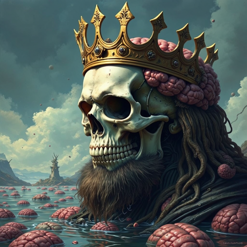 King's skull surrounded by