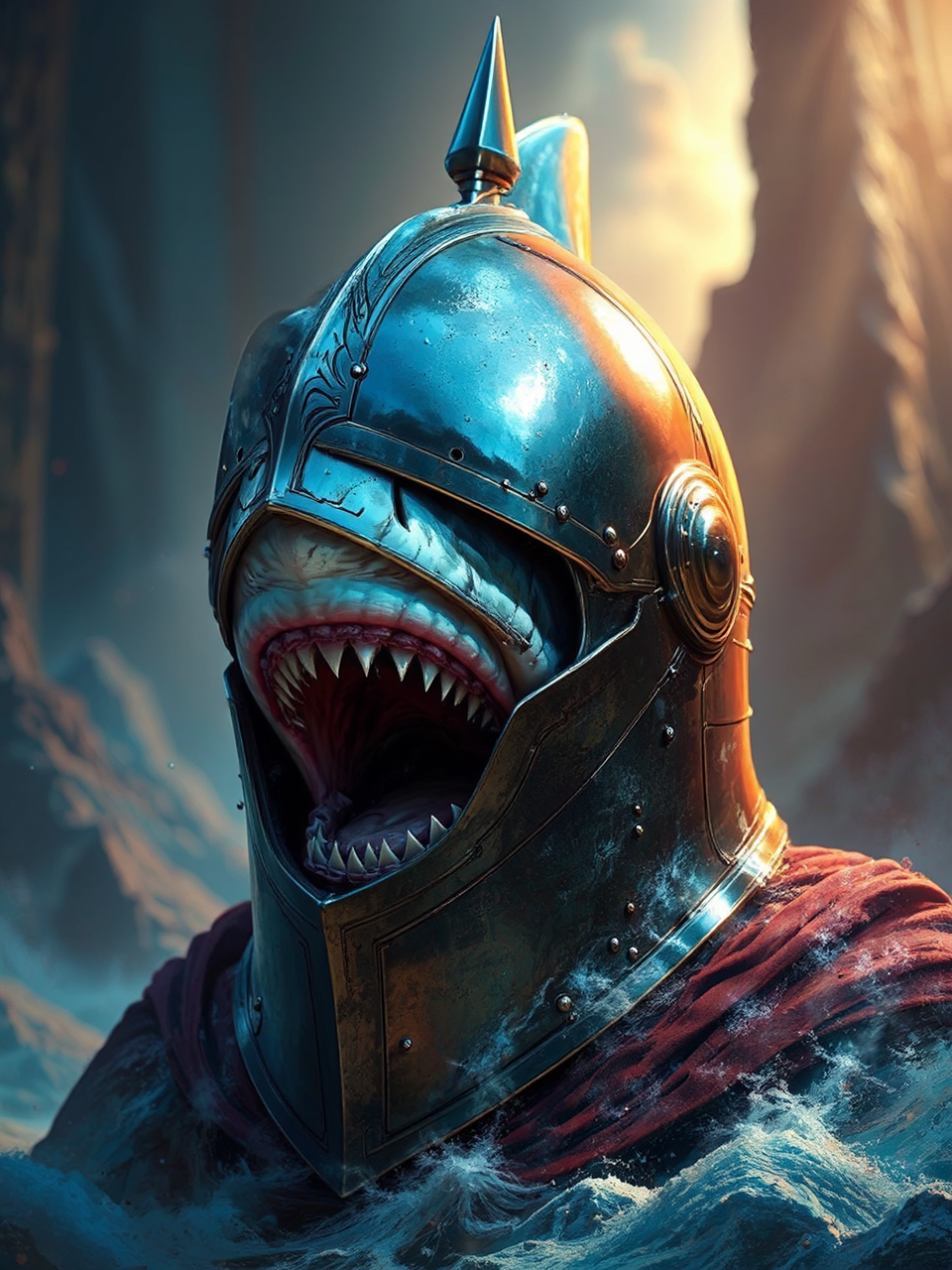 Shark squeezed into a