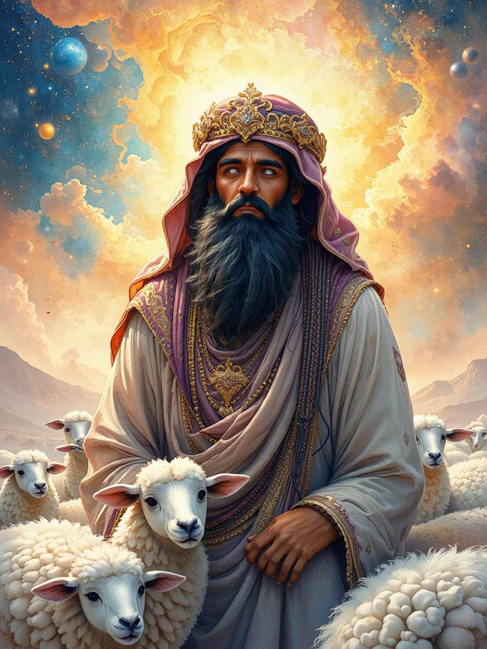 Bedouin father surrounded by