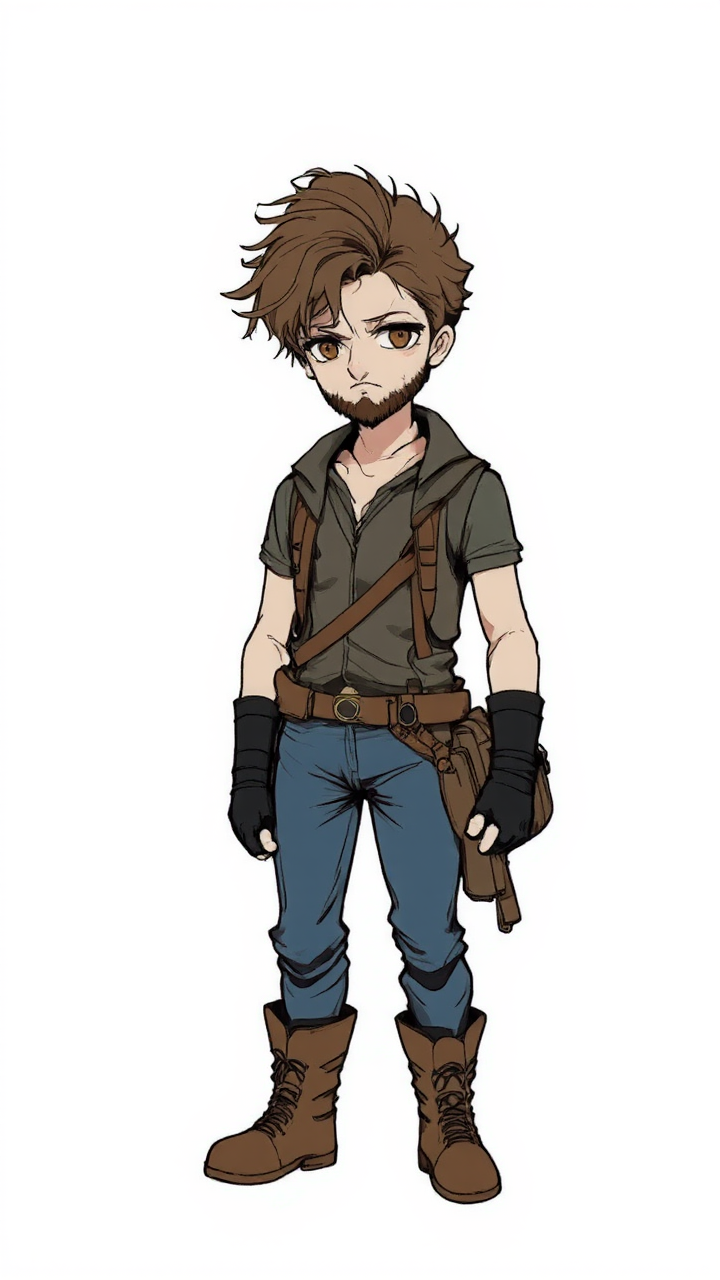 Man in adventurer's attire.