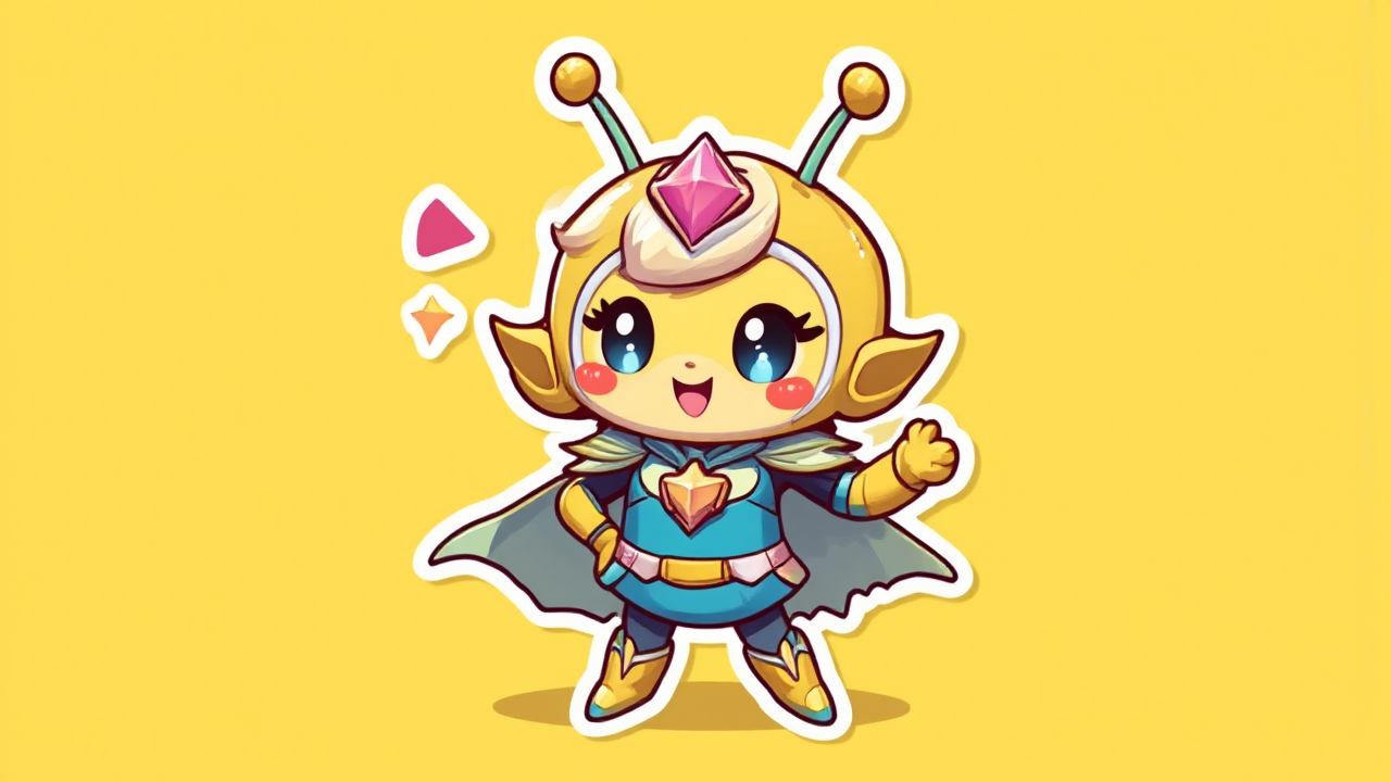 Cute mascot in superhero