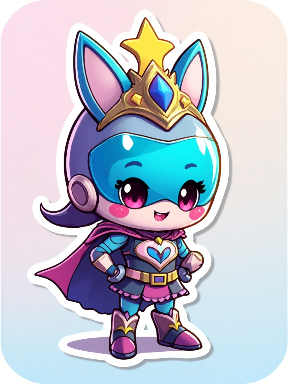 Cute superhero mascot character