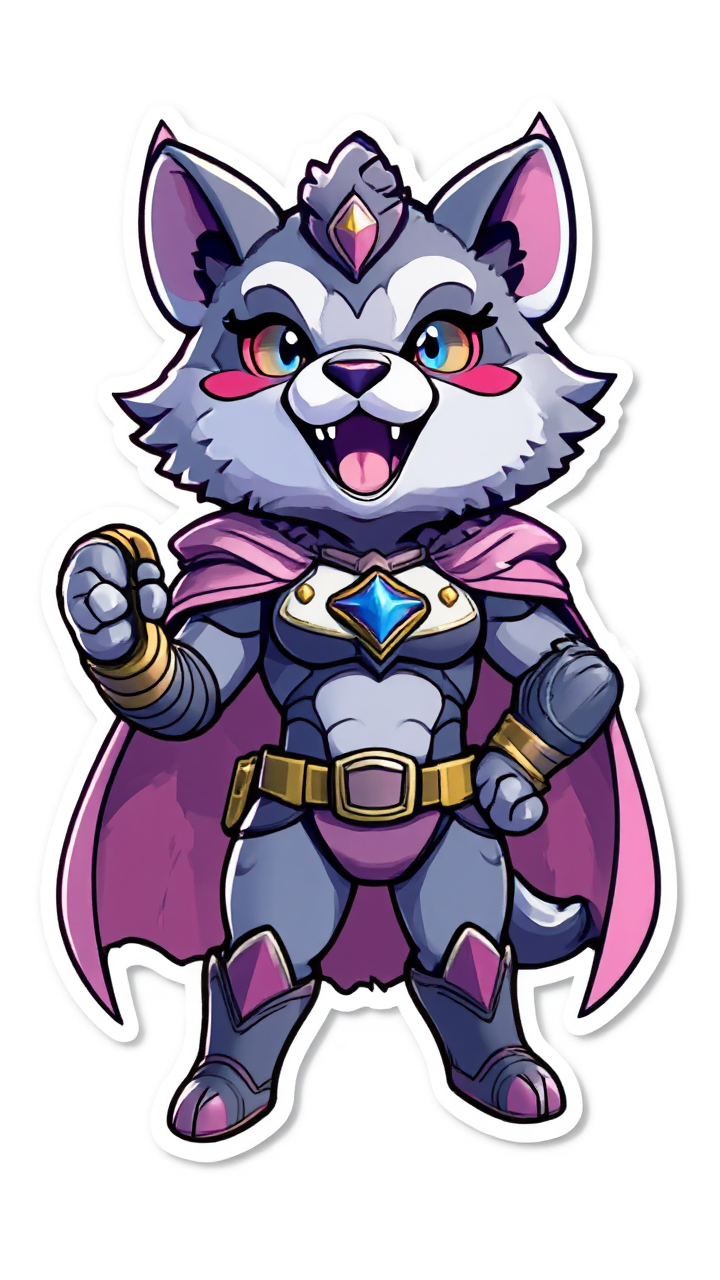 Cute Ursaring mascot sticker