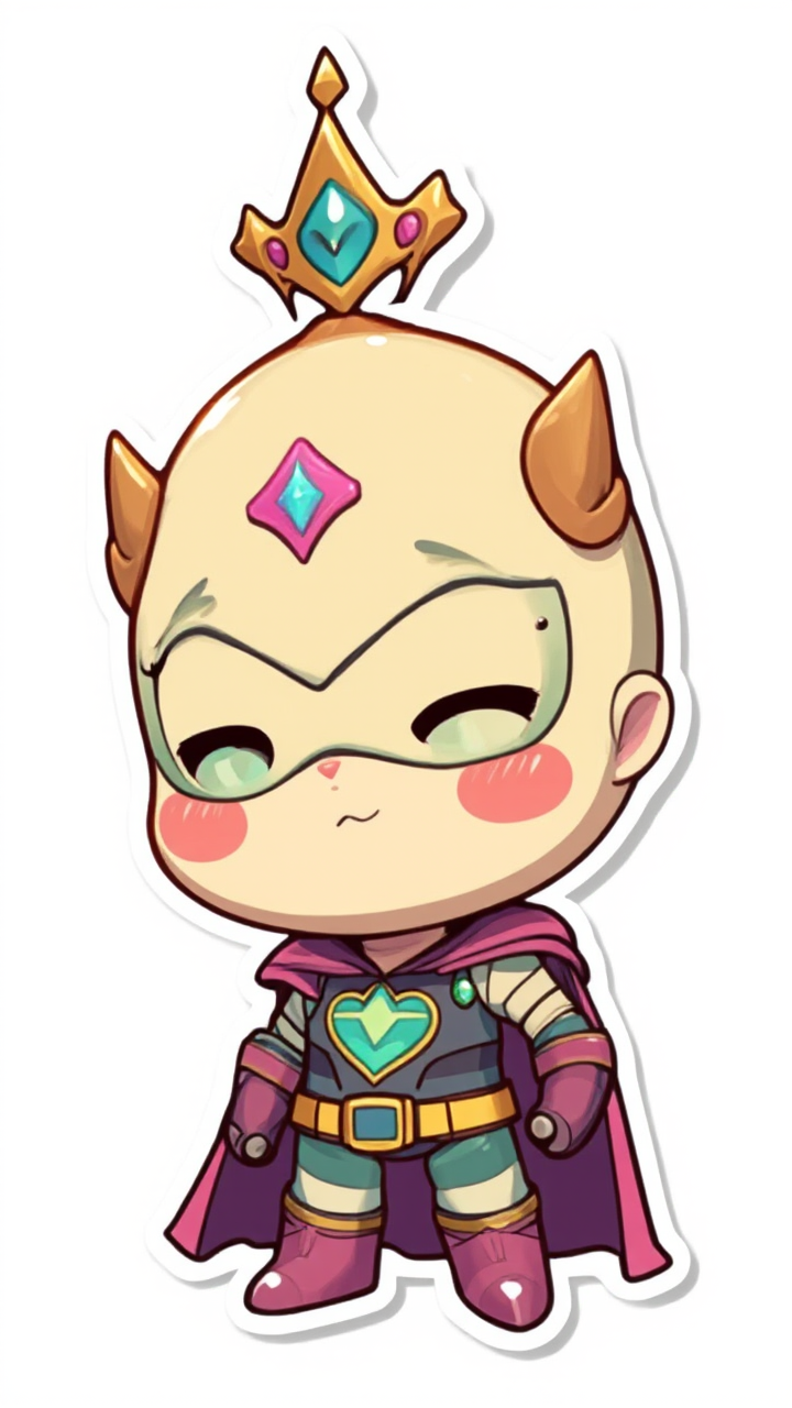 Cute mascot superhero with