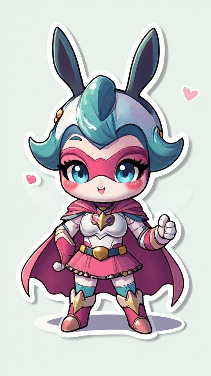 cute mascot with superhero