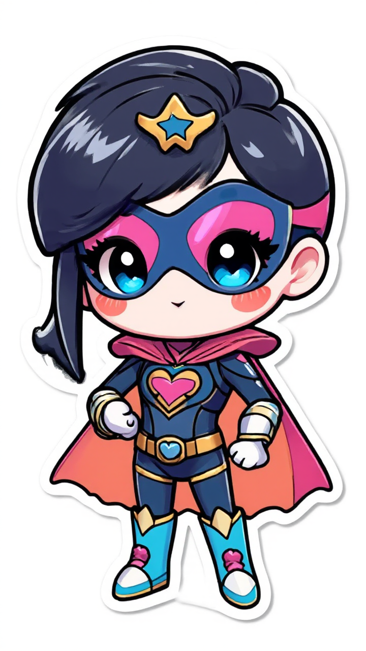 Cute superhero beeple mascot