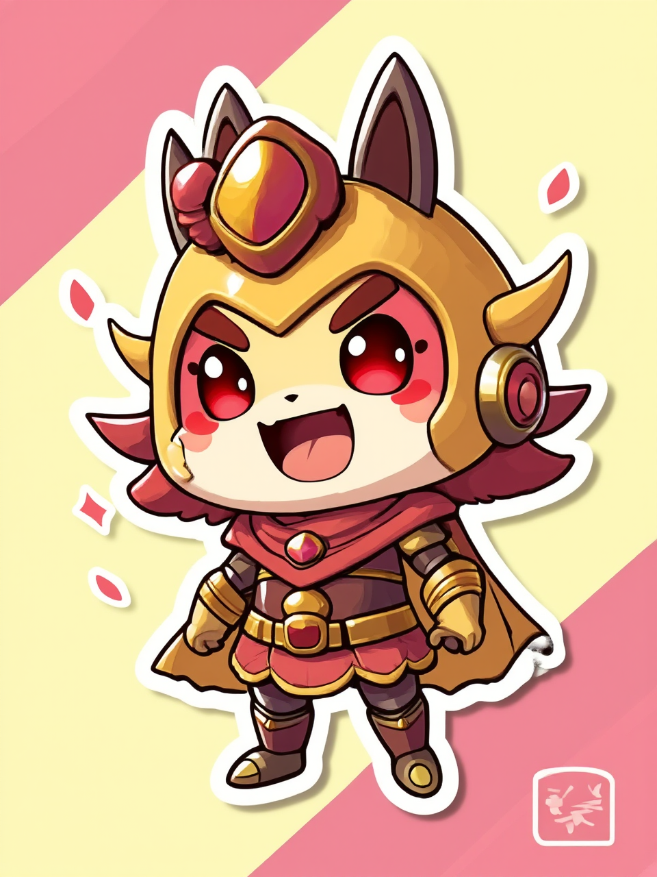 Cute mascot character sticker