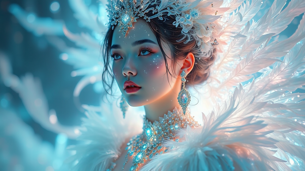 Queen with elaborate, glowing