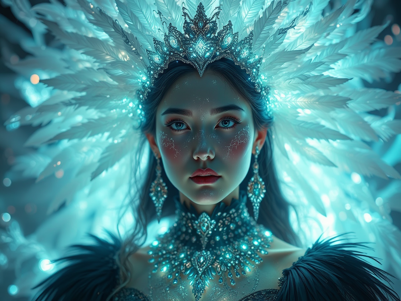 Queen portrait with elaborate