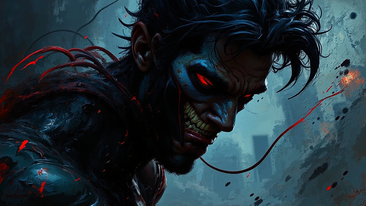 Painting of Marvel's Nightcrawler.